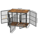 Heavy Duty Furniture Style Dog Cage Side Table Indoor Kennel Crate with Four Doors
