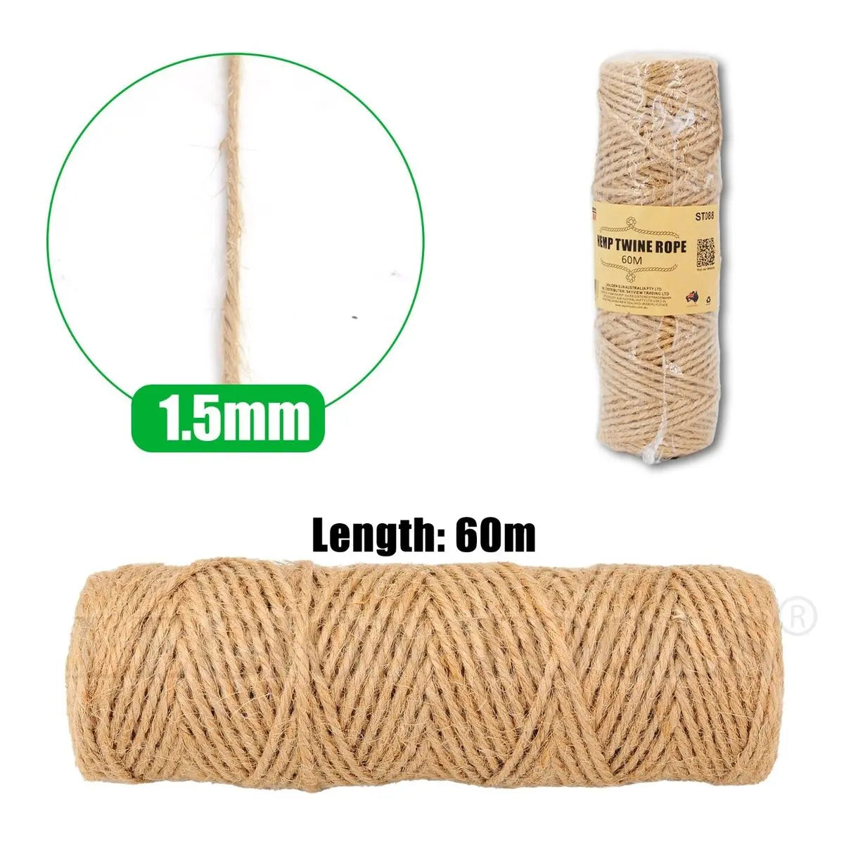 Hemp Twine Rope 60m Legion