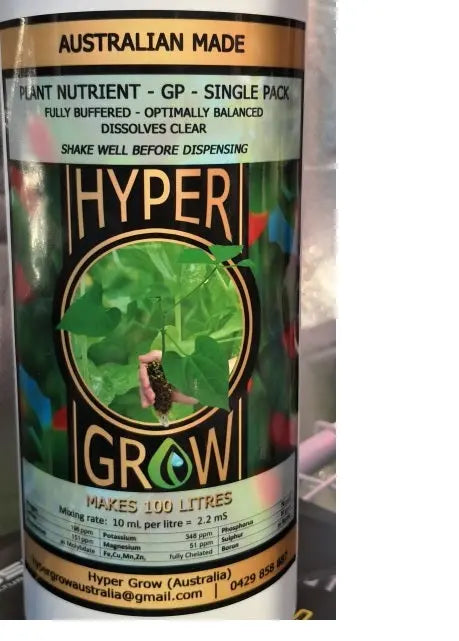 Hyper Grow - Plant Nutrient GP Single Pack makes 100 Litre Hypergrow