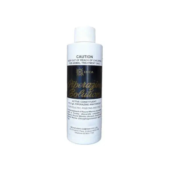 Inca Piperazine Solution 500ml: Roundworm Wormer for Poultry, Pigeons and Pigs