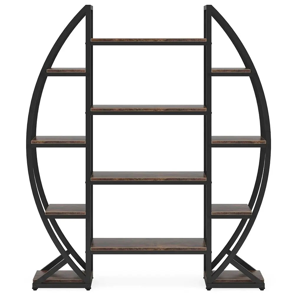 Industrial Large Plant Stand Multilayer Garden Flower Rack Bookshelf Half Moon Shaped