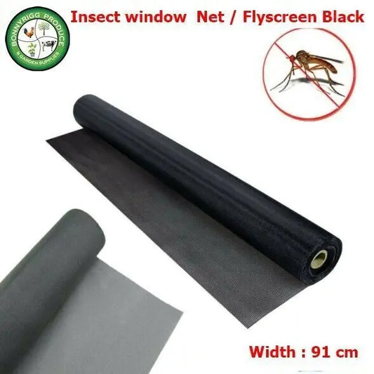 Insect Flywire Window Fly Bug Insect Screen Net Mesh Black 0.91m x 3M