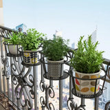  Iron Art Hanging Basket Flower Pot Holder – Balcony Rail Planter
