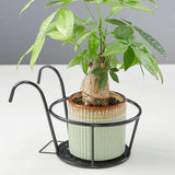  Iron Art Hanging Basket Flower Pot Holder – Balcony Rail Planter
