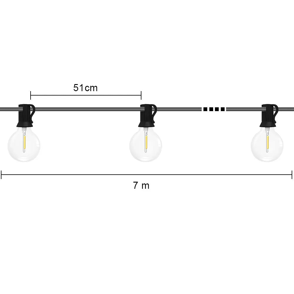 LUMIRO 12-Bulb Solar Patio String Lights | Multiple Modes