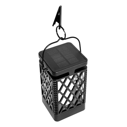 LUMIRO 2 Pack Flickering Flame Solar Garden Pendant Lights - Realistic Flames