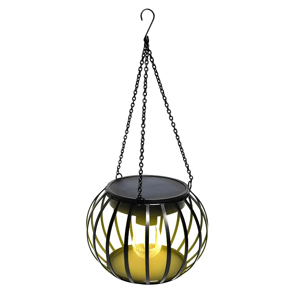 LUMIRO 2 Pack Outdoor Solar Hanging Lights Pumpkin Decorative Lantern
