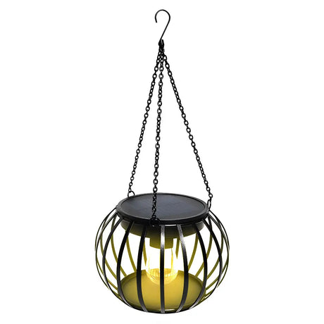 LUMIRO 2 Pack Outdoor Solar Hanging Lights Pumpkin Decorative Lantern