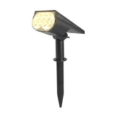 LUMIRO 2 Pack Solar Spotlight Ground Plug Lights- Adjustable Head, Warm Light - Black