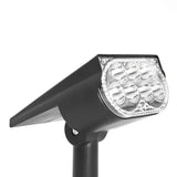 LUMIRO 2 Pack Solar Spotlight Ground Plug Lights- Adjustable Head, Warm Light - Black