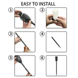 LUMIRO 4 Pack 12 LED Outdoor Flickering Flame Solar Pathway Lights