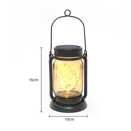 LUMIRO 4 Pack Solar Hanging Mason Jar Lights Decorative Solar Lantern with Stakes