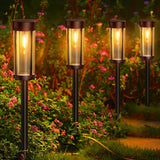 LUMIRO 4 Pack Solar Powered Outdoor Garden Decorative Lights