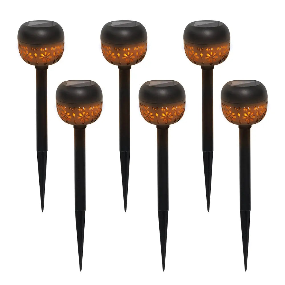 LUMIRO 6 Pack Weatherproof Solar Garden Lights -Warm Light
