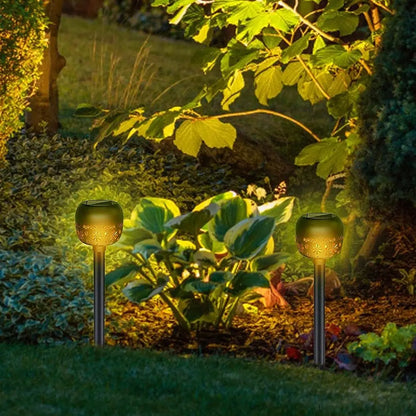 LUMIRO 6 Pack Weatherproof Solar Garden Lights -Warm Light
