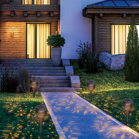 LUMIRO 6 Pack Weatherproof Solar Garden Lights -Warm Light