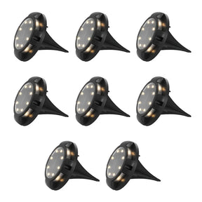 LUMIRO 8 Pack Solar Ground Lights Outdoor Walkway Lights -Warm Glow