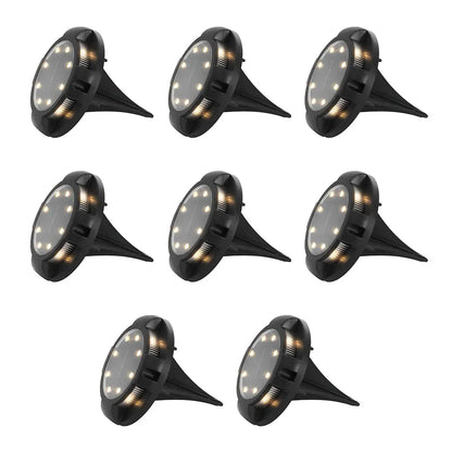 LUMIRO 8 Pack Solar Ground Lights Outdoor Walkway Lights -Warm Glow