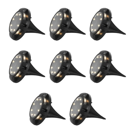 LUMIRO 8 Pack Solar Ground Lights Outdoor Walkway Lights -Warm Glow