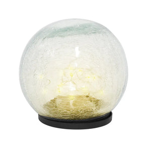 LUMIRO Outdoor Cracked Glass Garden Solar Ball Light - 15 cm