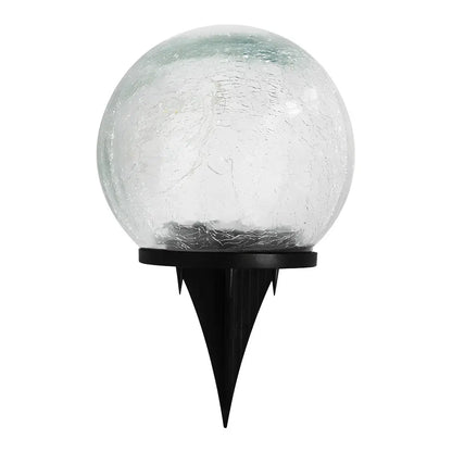 LUMIRO Outdoor Cracked Glass Garden Solar Ball Light - 15 cm