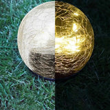 LUMIRO Outdoor Cracked Glass Garden Solar Ball Light - 15 cm