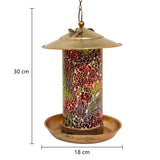 LUMIRO Outdoor Hanging Solar Bird Feeder and Garden Lantern