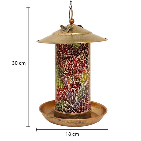 LUMIRO Outdoor Hanging Solar Bird Feeder and Garden Lantern