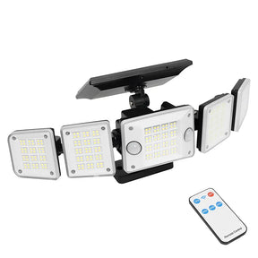 LUMIRO Solar Security Light with Adjustable Head and Motion Sensor - Waterproof Outdoor Wall Light