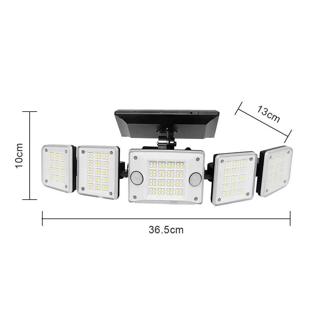LUMIRO Solar Security Light with Adjustable Head and Motion Sensor - Waterproof Outdoor Wall Light