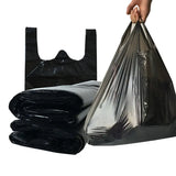 Disposable Garbage Plastic Bags 32x52cm – Black Vest-Style Bin Liners (50 Pack)
