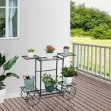 Large Metal Garden Cart Plant Stand Parisian Style Flower Display Rack