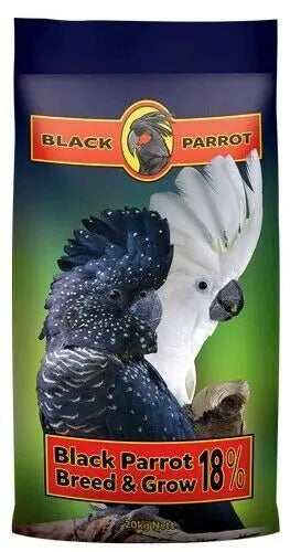 Laucke Mills Black Parrot Breed &amp; Grow 18: Complete Micro Pellet for Breeding and Growing Birds