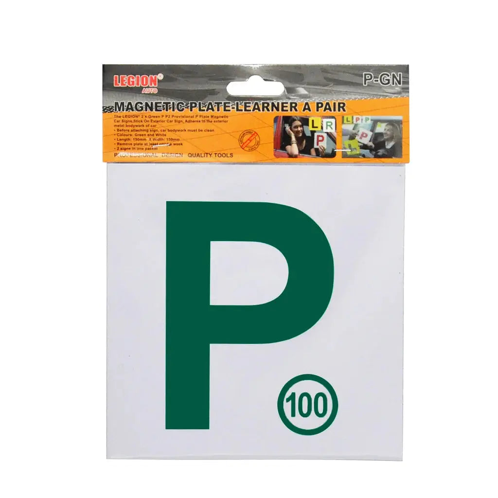 Magnetic Green P Plate (Pair)-Green P Plates Legion