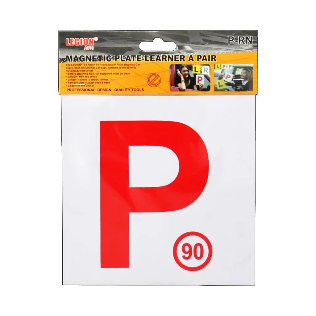 Magnetic Red P Plate (Pair)-Red P plates Legion