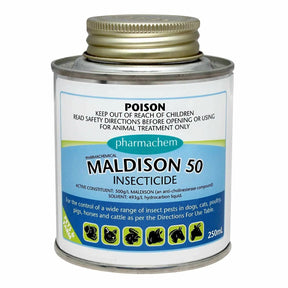 Maldison 50 Insecticide 250mL – Lice, Mite, Flea & Tick Control for Poultry & Livestock
