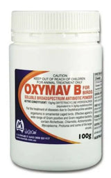 Mavlab Oxymav B 100g: Soluble Broad-Spectrum Antibiotic Powder for Birds