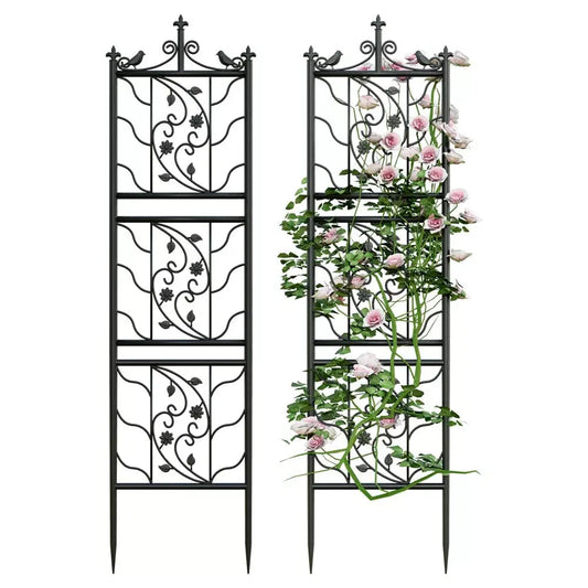 Metal Garden Trellis Tall Plant Climbing Lattice Fence for Vegetables and Flowers
