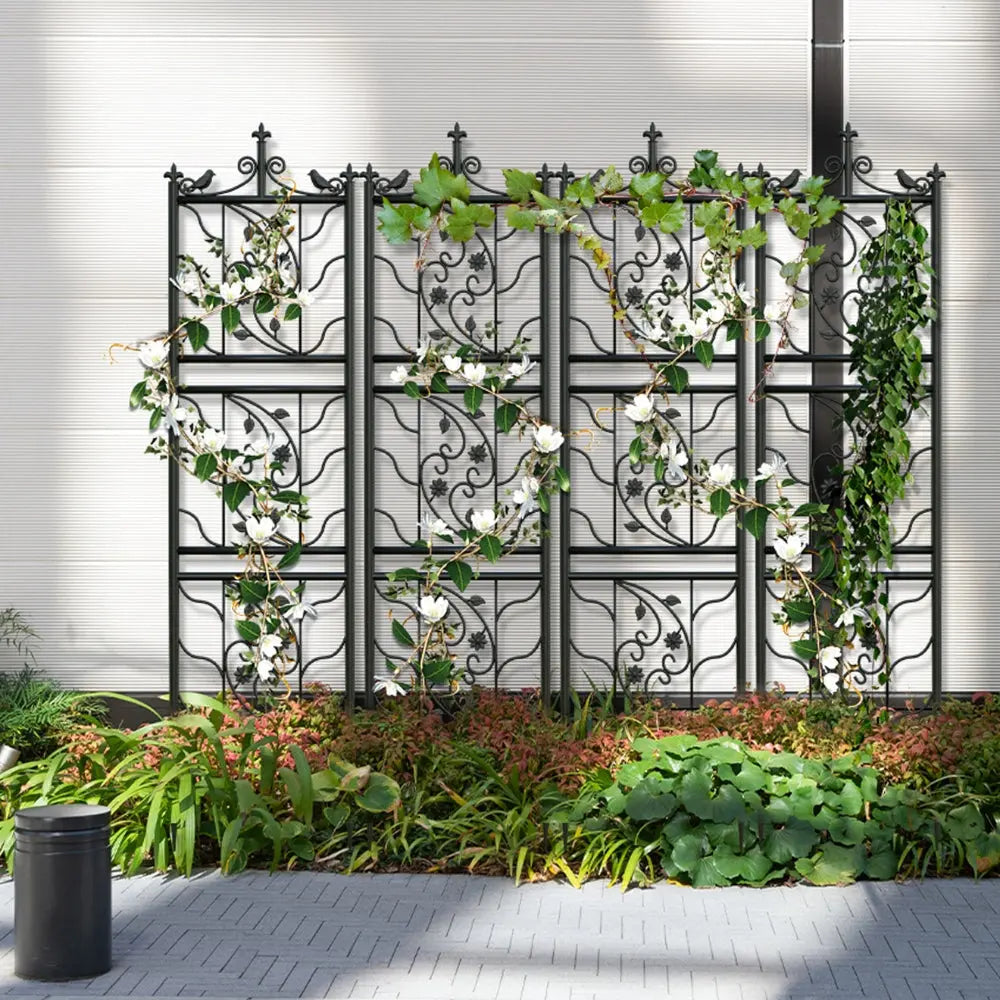 Metal Garden Trellis Tall Plant Climbing Lattice Fence for Vegetables and Flowers