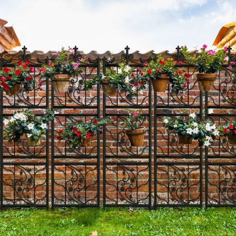 Metal Garden Trellis Tall Plant Climbing Lattice Fence for Vegetables and Flowers
