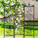 Metal Garden Trellis Tall Plant Climbing Lattice Fence for Vegetables and Flowers