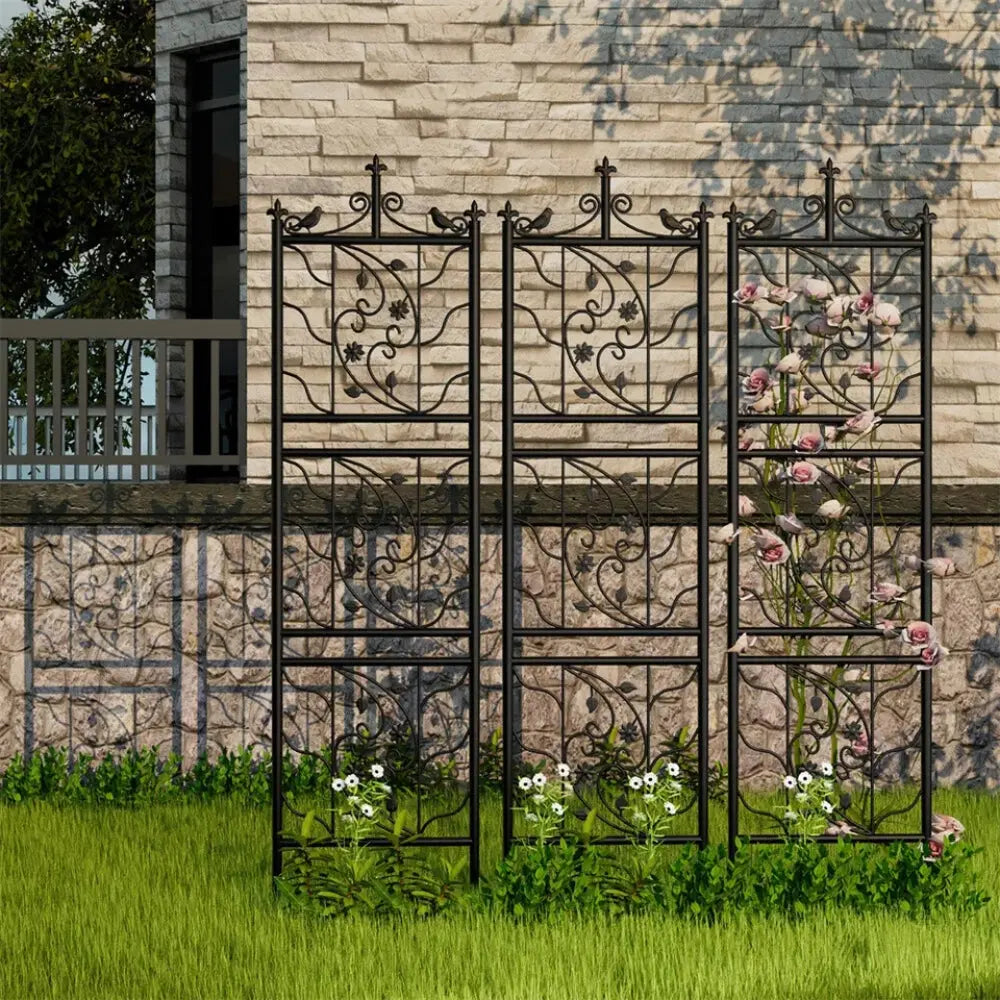 Metal Garden Trellis Tall Plant Climbing Lattice Fence for Vegetables and Flowers