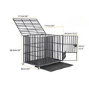 Mobile Heavy Duty Dog Crate with 3 Doors and Bottom Tray