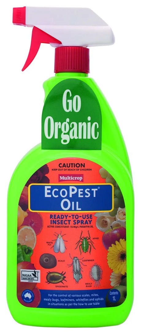 Multicrop EcoPest Oil 1L Organic Insect Spray for Scale, Mites & Aphids
