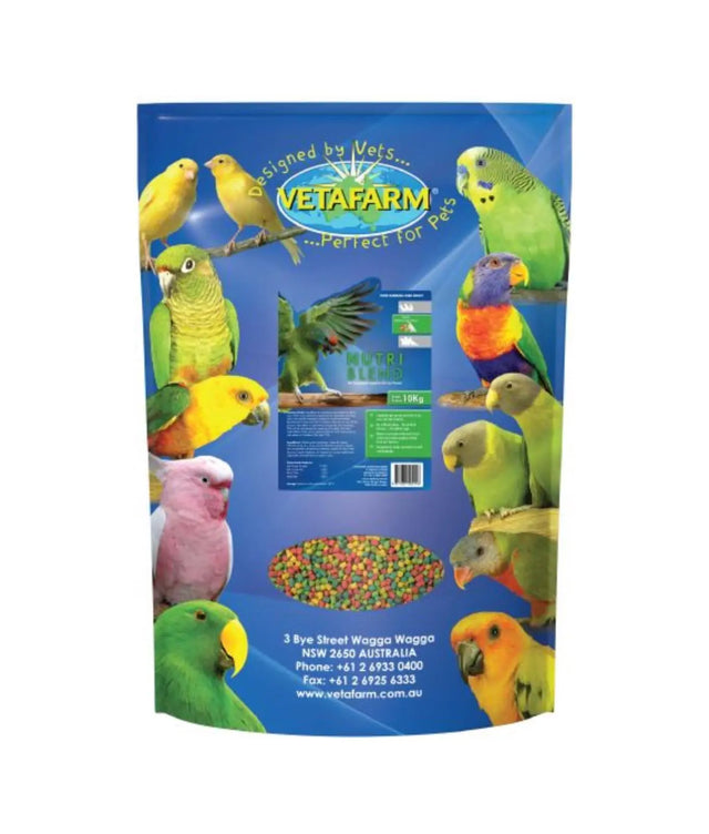 Vetafarm Nutriblend Small Pellets 10kg: Complete Diet for Small to Medium Parrots