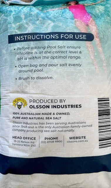 Olsson's Australian Pool Salt - 20kg-Pure Sea Salt Ollson