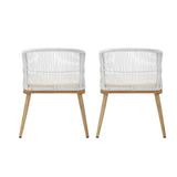 Outdoor Armchairs 2pcs with Rope Detailing and Padded Seat