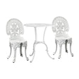 Outdoor Cast Aluminum Table and Chairs Set 3pcs White