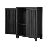 Outdoor Lockable Storage Cabinet with Adjustable Shelves Black