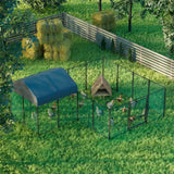 Outdoor Metal Chicken Coop Pen Cage with UV & Water Resistant Full Cover for Outside